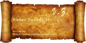 Vadas Zoltán névjegykártya